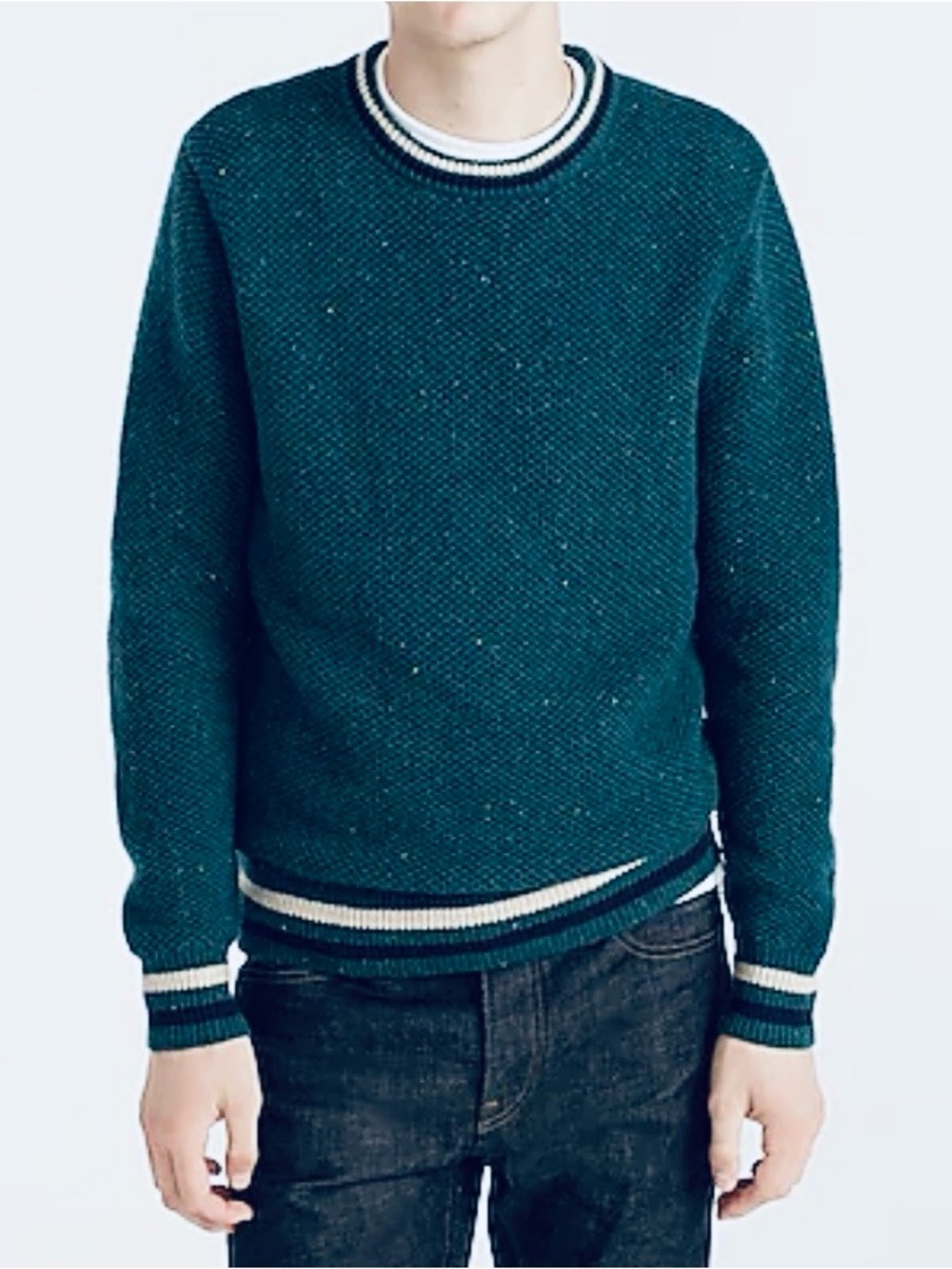 J.Crew Rugged Merino Wool Donegal Crewneck Sweater - Size M